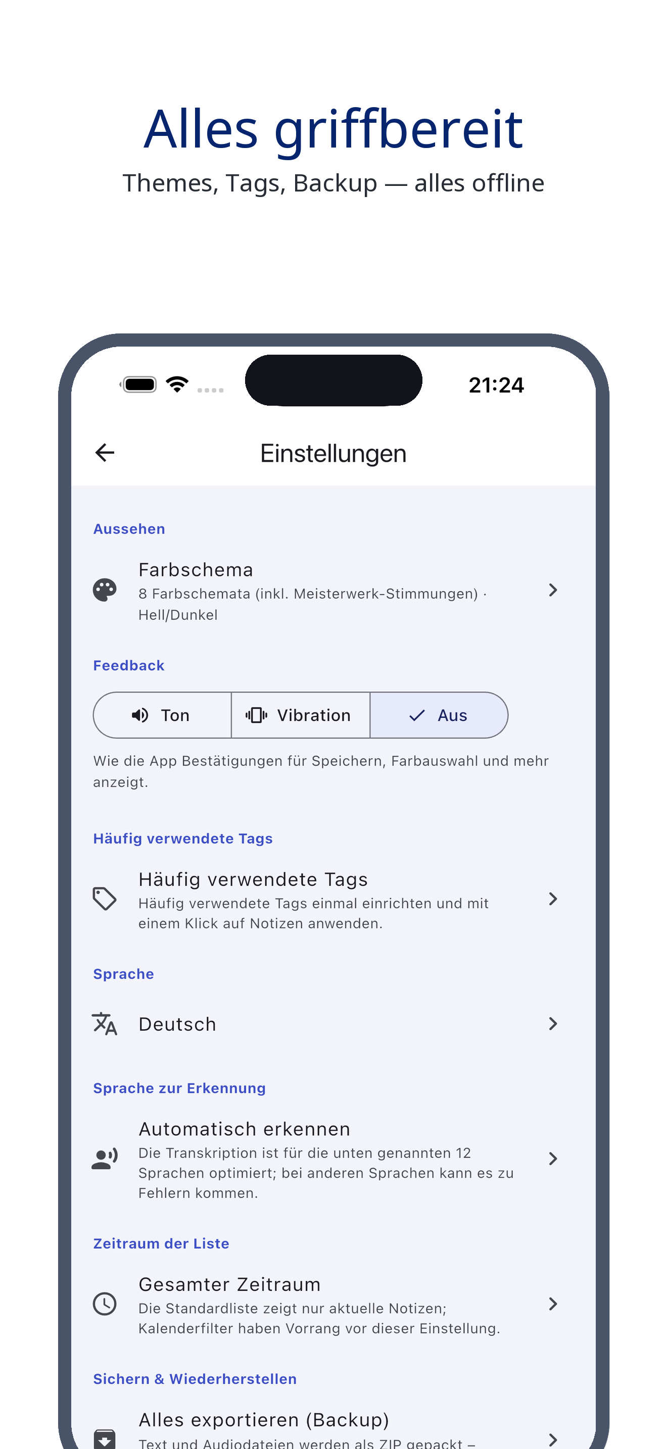 voice_trace 09_settings_de screenshot