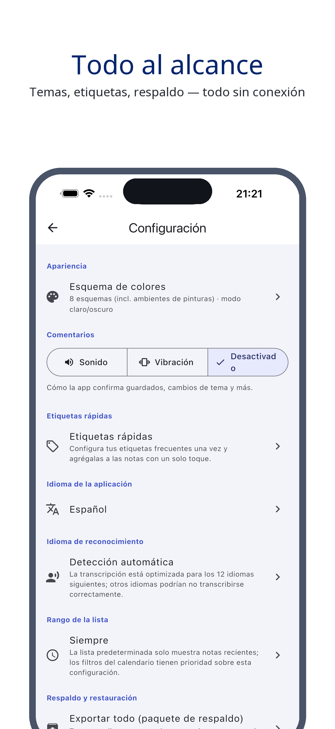 voice_trace 09_settings_es screenshot