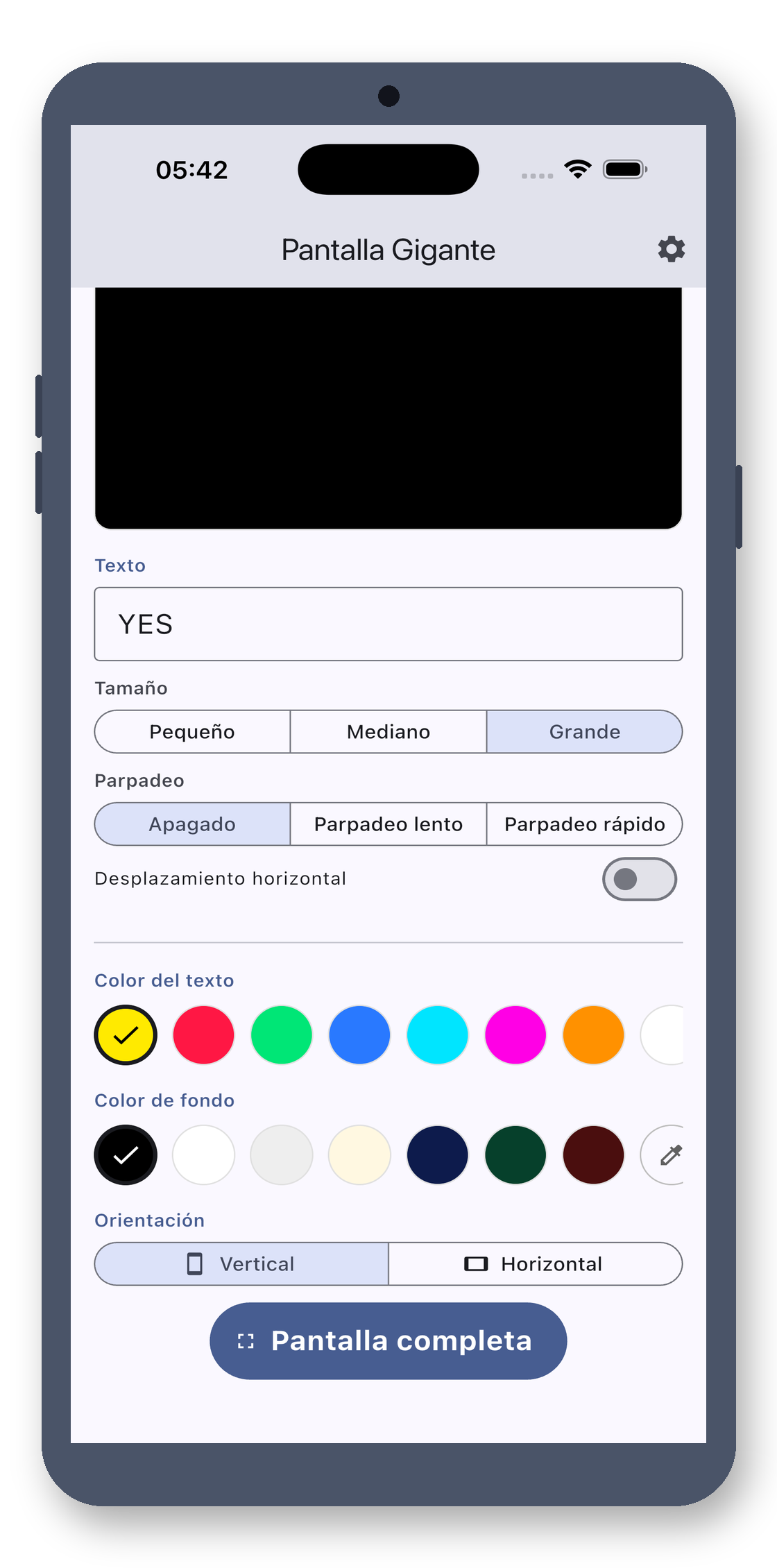 bigtext_board 06_colors_es screenshot
