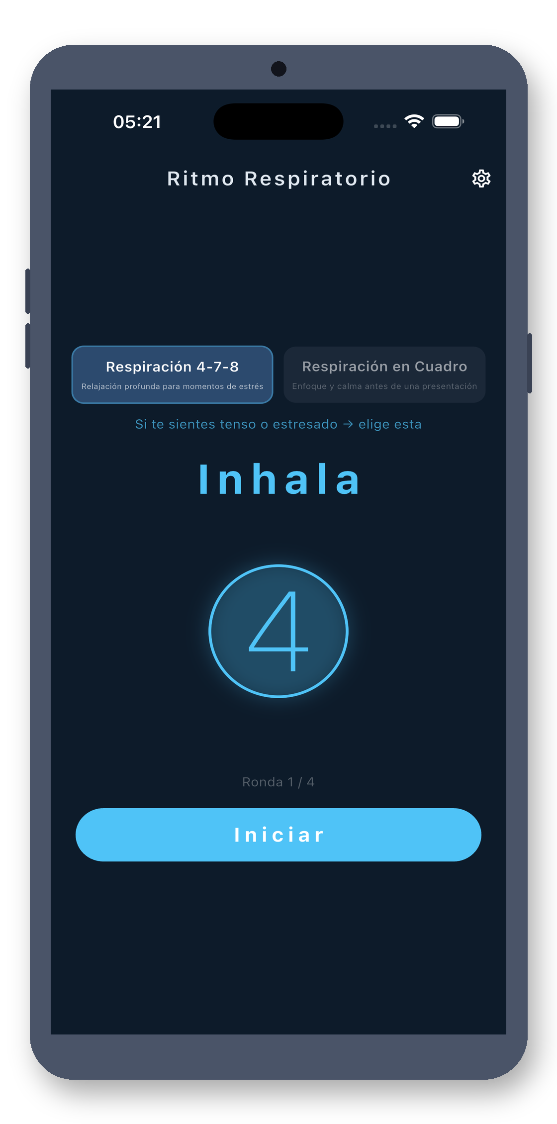 breath_pacer 01_home_es screenshot