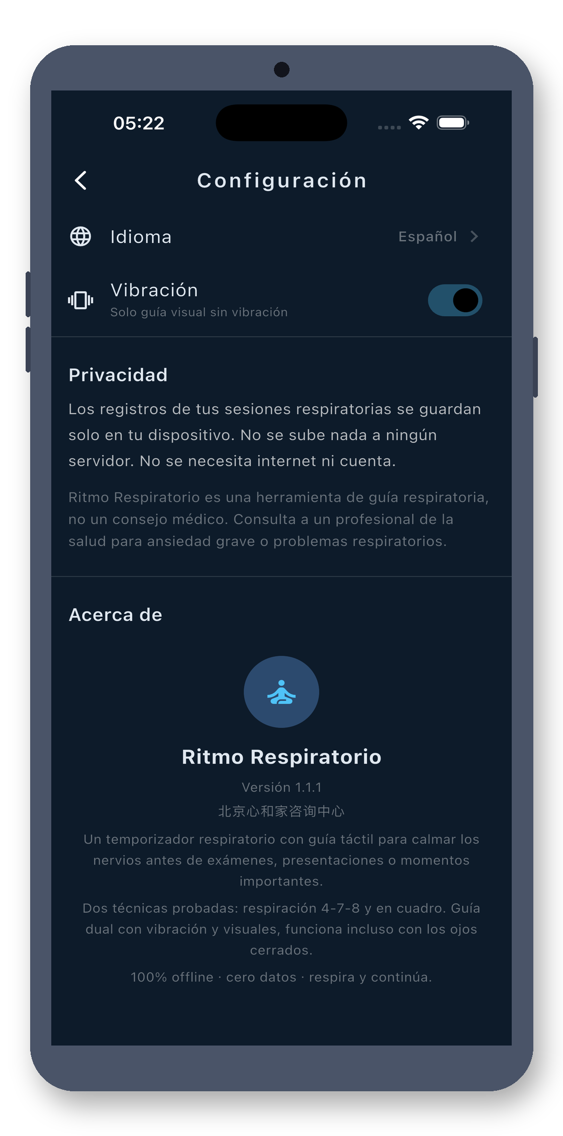 breath_pacer 06_settings_es screenshot
