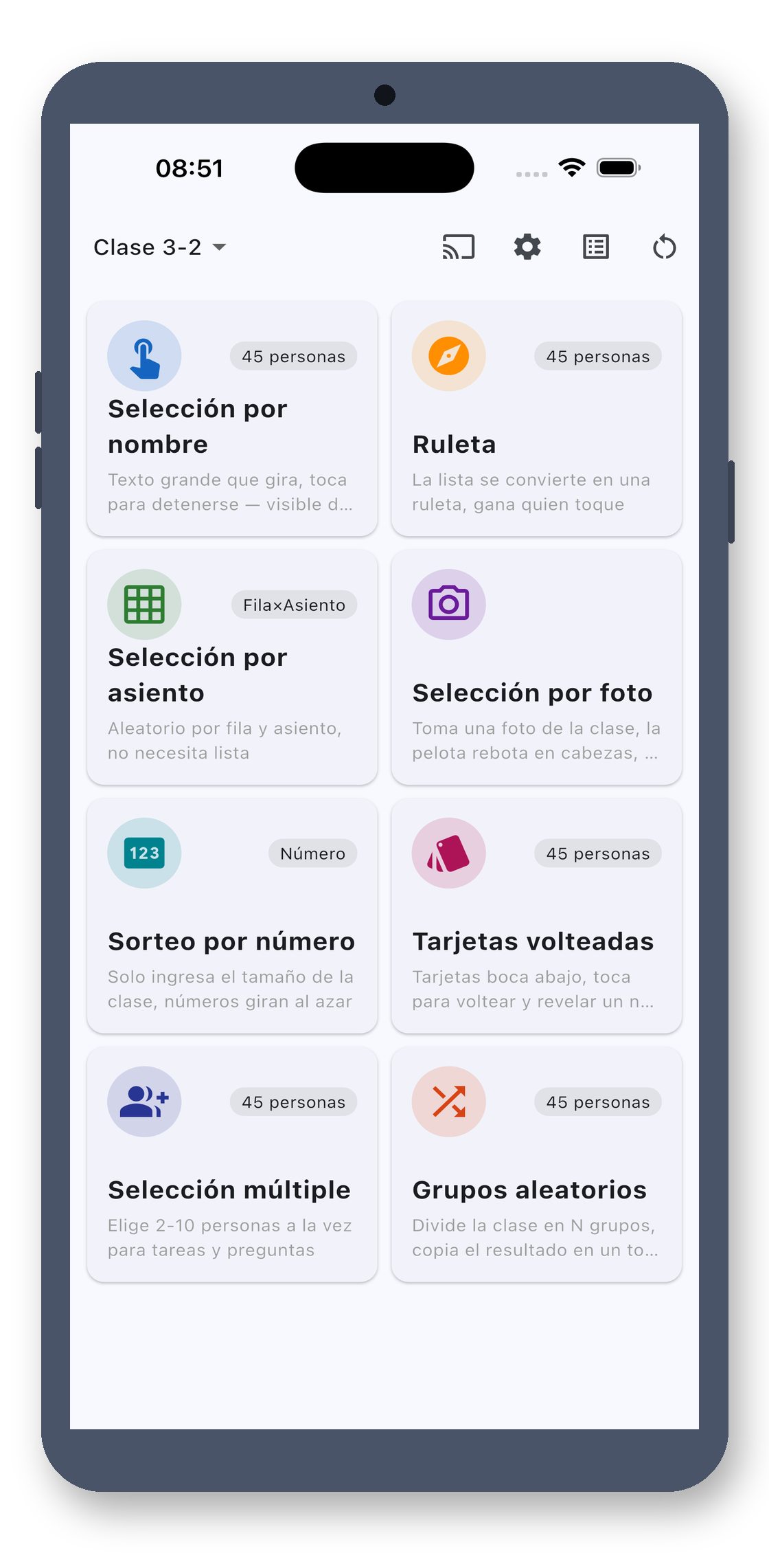class_picker 01_home_es screenshot