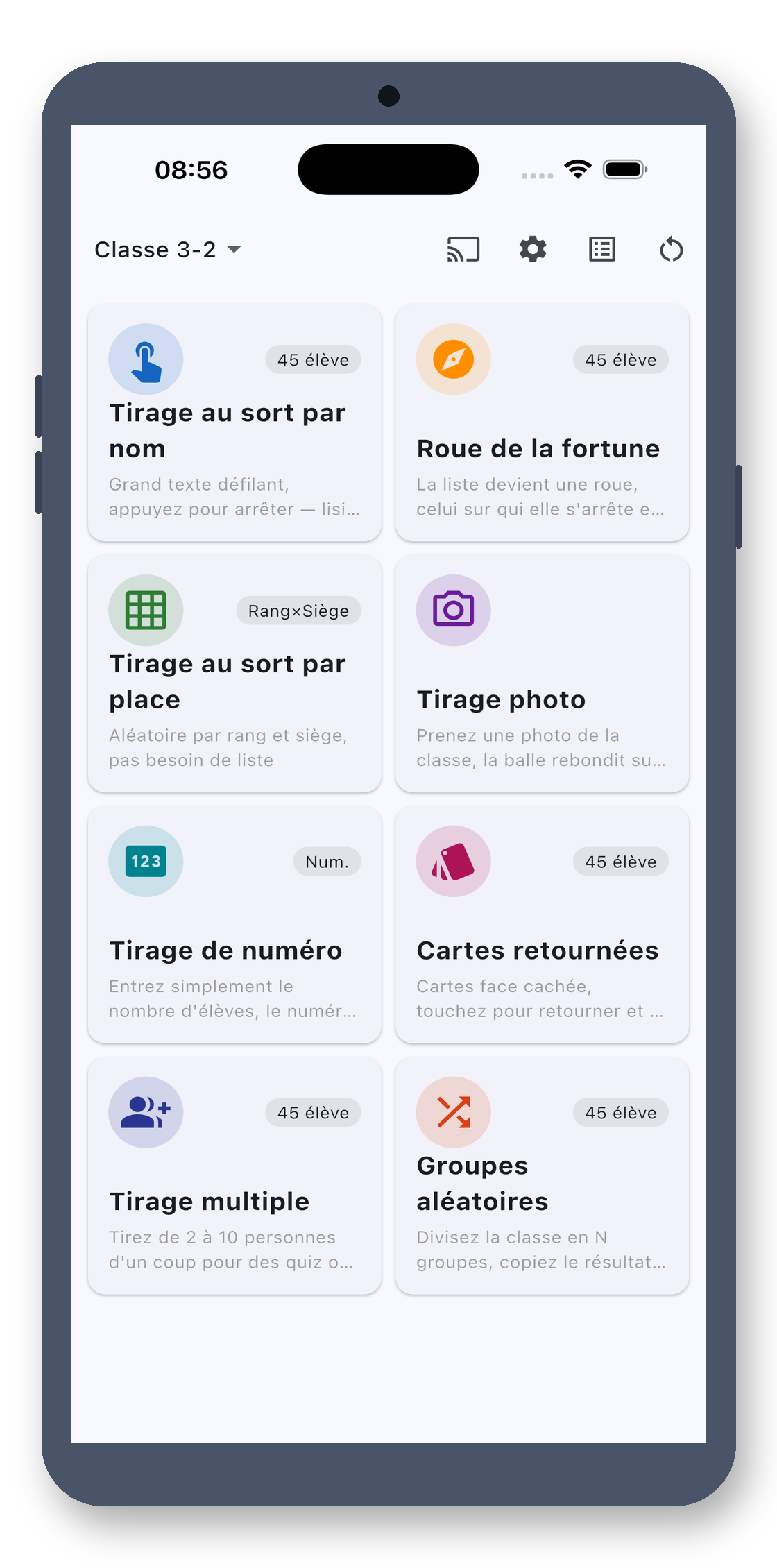 class_picker 01_home_fr screenshot
