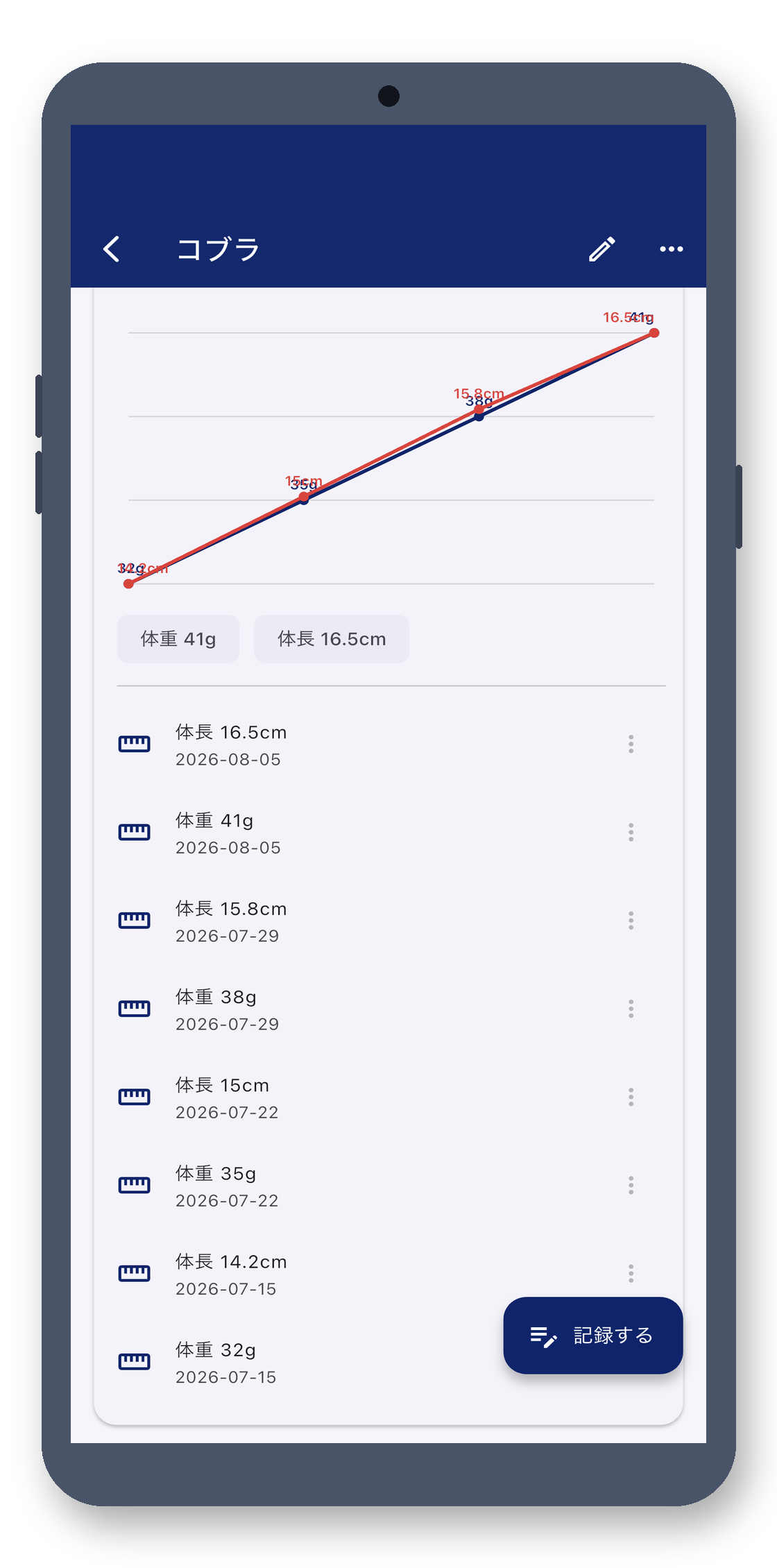 exotic_pet_log 03_chart_ja 真机截图